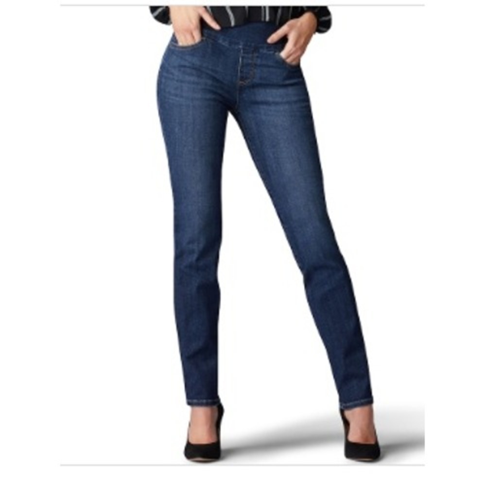 Lee Women's Slim Fit Sculpting Slim‎ Leg Pull On Stretch Denim Jeans 12 Long